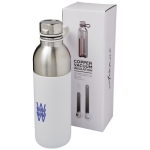 Bouteille personnalisée en acier bicolore 590 ml Avenue Iconic couleur blanc vue avec impression sérigraphique