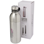Bouteille personnalisée en acier bicolore 590 ml Avenue Iconic couleur argenté vue avec impression sérigraphique