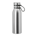 Gourde isotherme personnalisée en inox antifuites 600 ml Peak couleur argenté mat