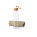 Gourde publicitaire en verre avec étui éco 500 ml Crystal Bamboo couleur transparent deuxième vue