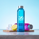 Gourde en verre abordable aux couleurs vives 500 ml Crystal Water couleur bleu troisième vue