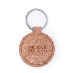 Porte-clés rond en liège économique avec gravure laser Eco Round vue principale