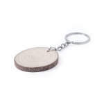 Porte-clés personnalisé ovale en bois de hêtre Nature Oval