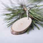 Porte-clés personnalisé ovale en bois de hêtre Nature Oval