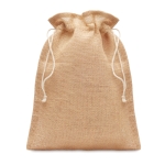 Petit sac en jute avec fermeture éclair réglable 14x22cm Jute Small couleur beige