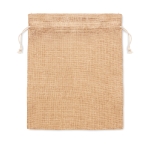 Petit sac en jute avec fermeture éclair réglable 14x22cm Jute Small couleur beige deuxième vue