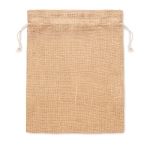Sac cadeau moyen personnalisable en jute 25x32cm Jute Medium couleur beige deuxième vue