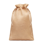 Grand sac en jute avec fermeture par cordon 30x47cm Jute Large couleur beige