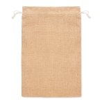 Grand sac en jute avec fermeture par cordon 30x47cm Jute Large couleur beige deuxième vue