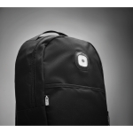 Sac à dos d'entreprise avec lumière COB fabriqués en RPET Light couleur noir vue thématique photographique