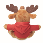 Renne en peluche personnalisé avec t-shirt pour logo Rudolph couleur rouge deuxième vue