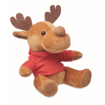 Renne en peluche personnalisé avec t-shirt pour logo Rudolph couleur rouge troisième vue