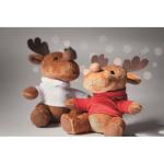 Renne en peluche personnalisé avec t-shirt pour logo Rudolph couleur rouge vue d'ambiance