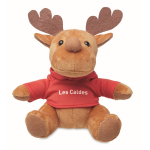 Renne en peluche personnalisé avec t-shirt pour logo Rudolph couleur rouge vue principale