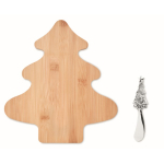 Set à fromage couteau et planche en forme de sapin de Noël Bamboo couleur bois deuxième vue