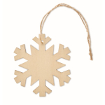 Décoration de Noël flocon de neige en bois à accrocher Snowflake couleur bois