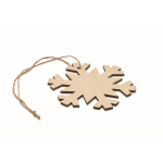 Décoration de Noël flocon de neige en bois à accrocher Snowflake couleur bois deuxième vue