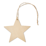 Pendentif de Noël en forme d'étoile en bois à personnaliser Noël Star couleur bois