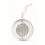 Décoration de Noël ronde pliable en acier inoxydable avec logo Round couleur argenté