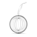 Décoration de Noël ronde pliable en acier inoxydable avec logo Round couleur argenté quatrième vue
