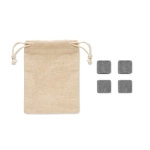 Lot de 4 glaçons en pierre dans un sachet publicitaire Cotton troisième vue