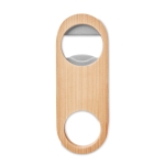Décapsuleur publicitaire en acier et bambou avec logo Metalwood Small couleur bois deuxième vue