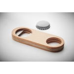 Décapsuleur publicitaire en acier et bambou avec logo Metalwood Small couleur bois quatrième vue photographique