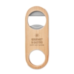 Décapsuleur publicitaire en acier et bambou avec logo Metalwood Small couleur bois vue principale
