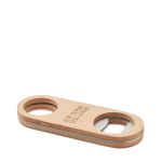 Décapsuleur publicitaire en acier et bambou avec logo Metalwood Small vue avec zone d'impression