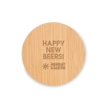 Décapsuleur circulaire dessous de verre en bambou Round Bamboo couleur bois troisième vue principale
