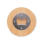Décapsuleur circulaire dessous de verre en bambou Round Bamboo couleur bois quatrième vue