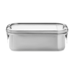 Lunch box en acier inox avec fermoirs anti-fuites 750ml Strong couleur argenté mat troisième vue