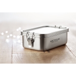 Lunch box en acier inox avec fermoirs anti-fuites 750ml Strong couleur argenté mat vue d'ambiance principale