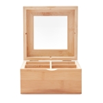 Boîte à thé de 24 sachets en bambou avec couvercle en verre Bamboo couleur bois quatrième vue