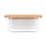 Lunch box personnalisée en verre avec couvercle bambou 900 ml Nordik couleur transparent neuvième vue
