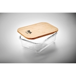 Lunch box personnalisée en verre avec couvercle bambou 900 ml Nordik couleur transparent vue principale