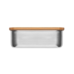Lunch box en acier inoxydable avec 2 couverts en bambou 600ml Norway couleur bois sixième vue