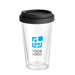 Mug de voyage personnalisable en verre borosilicaté de 350 ml Silicone vue avec zone d'impression