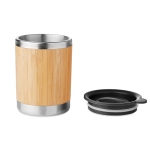 Verre isotherme compact en acier et revêtement en bambou 250ml Sweden couleur bois deuxième vue
