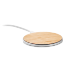 Chargeur sans fil rapide rond en bambou 10W couleur bois