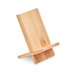 Support pour téléphone en bambou avec ouverture pour chargeur Nature couleur bois