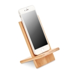 Support pour téléphone en bambou avec ouverture pour chargeur Nature couleur bois troisième vue