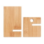 Support pour téléphone en bambou avec ouverture pour chargeur Nature couleur bois huitième vue