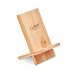 Support pour téléphone en bambou avec ouverture pour chargeur Nature couleur bois vue principale