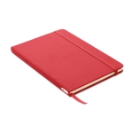 Carnet recyclé personnalisé pas cher A5 feuilles lignées RPET couleur rouge