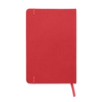 Carnet recyclé personnalisé pas cher A5 feuilles lignées RPET couleur rouge troisième vue