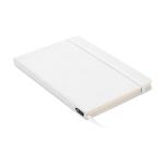 Carnet recyclé personnalisé pas cher A5 feuilles lignées RPET couleur blanc