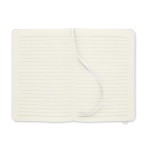 Carnet recyclé personnalisé pas cher A5 feuilles lignées RPET couleur blanc quatrième vue