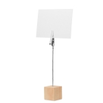 Support en bois avec clip pour notes en forme de cube avec logo Wood couleur bois