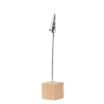 Support en bois avec clip pour notes en forme de cube avec logo Wood couleur bois deuxième vue